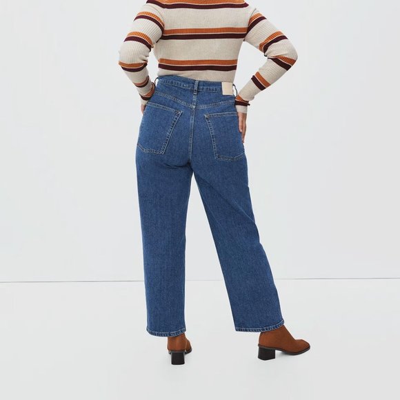 SHIPS FREE! Everlane Way High Jeans in Vintage Indigo Blue Wash, Size 32 Long - Picture 3 of 6
